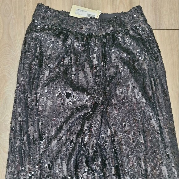 Ramy Brook Christine Black Sequin Wide Leg Pants Women's 4 Disco Grunge Holiday - Picture 1 of 4